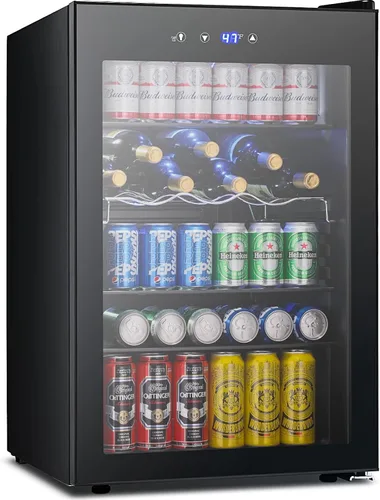 Vista 17 de Electactic - Refrigerador para bebidas de 24 latas, mini refrigerador de mostrador para refrescos, cerveza en lata, control de temperatura digital