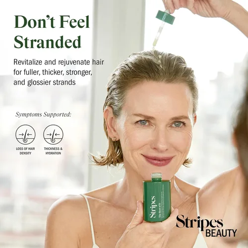 Vista 3 de Stripes Beauty Naomi Watts The Root It - Suero hidratante para el cuero cabelludo, mejora la densidad del cabello, grosor y brillo de humedad, todo
