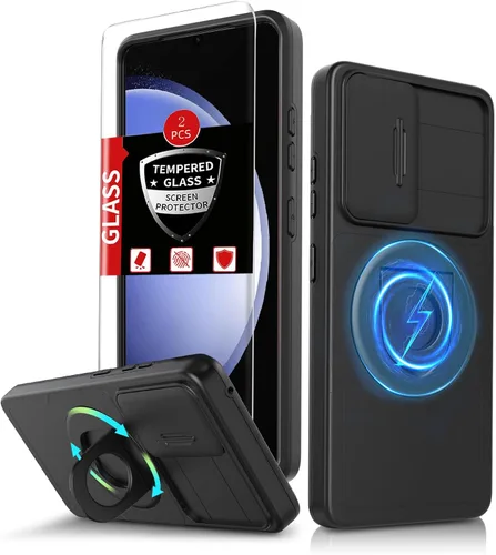 Vista 53 de Funda para Samsung Galaxy S21 FE con 2 protectores de pantalla de vidrio templado, funda con función atril para Samsung Galaxy S21FE con cubierta