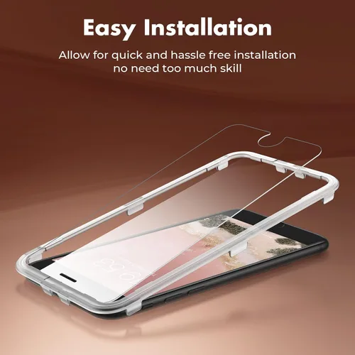 Vista 2 de UNBREAKcable Protector de pantalla de vidrio templado inastillable para iPhone SE 2022/SE 2020, iPhone 8/7 [2 unidades] [99.99% transparente HD]