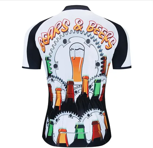 Vista 2 de MOXILYN Camisas de ciclismo para hombre, manga corta, camiseta de ciclismo 3D, camiseta divertida para bicicleta
