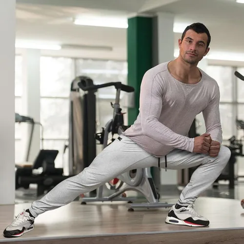 Vista 3 de MAIKANONG Pantalones deportivos ajustados para hombre, pantalones de entrenamiento para gimnasio, correr, atletismo, casual