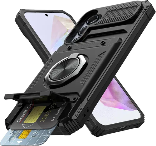 Vista 31 de Vofolen Funda tipo cartera para Samsung Galaxy A15 5G con tarjetero negro