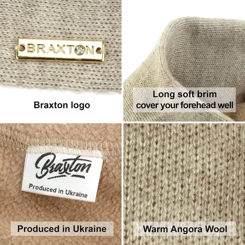 Vista 5 de Braxton Tan - Boinas de punto marrón de lana con forro cálido sombrero de París francés para mujer Café Light Coffee