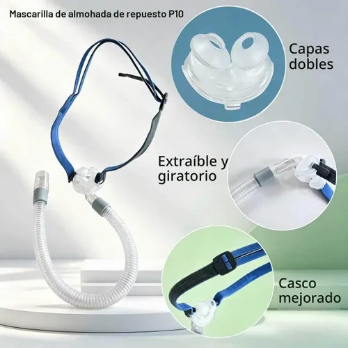 Vista 2 de Paquete de almohada nasal P2 - Viene con 3 tamaños de cojines - Configuración completa incluida - Listo para usar