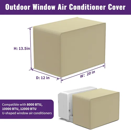 Vista 2 de Mxclimate Cubierta para aire acondicionado de ventana en forma de U compatible con Midea en forma de U ventana AC, universal para 8000/10,000/12,000