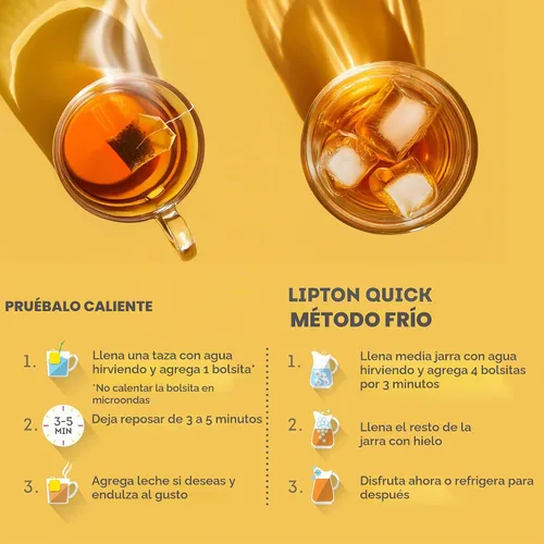 Vista 6 de Lipton Yellow Label International Blend Bolsas de té Lipton Té negro Calidad premium 7.05 oz (paquete de 1)