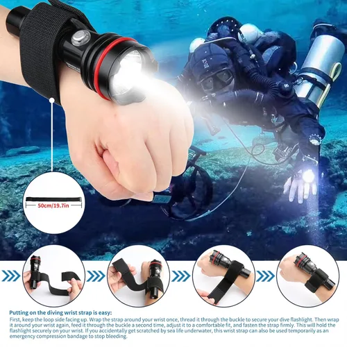 Vista 6 de 14S - Luz de buceo, 2000 lúmenes, linterna submarina brillante