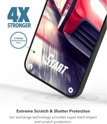 Vista 3 de ZAGG InvisibleShield - Glass Elite+: Gamers' Edition - Cobertura de pantalla completa con máxima sensibilidad táctil - para iPhone 12 Pro, iPhone