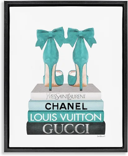 Vista 17 de Chic Shoes Glam Bookstack, 16 x 20 Inch Canvas in Floater Frame Stupell Industries · By Amanda Greenwood · Ready to hang · Fashion forward gift