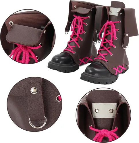 Vista 3 de DAZCOS Anime Cosplay Zapatos Botas Cubierta para Mujer Fiesta de Halloween