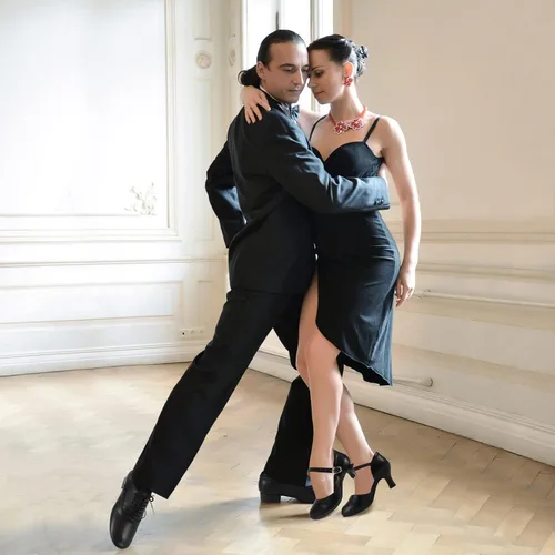 Vista 6 de Tacones con correa de tobillo para sala de baile, salsa latina, zapatos de baile para mujer