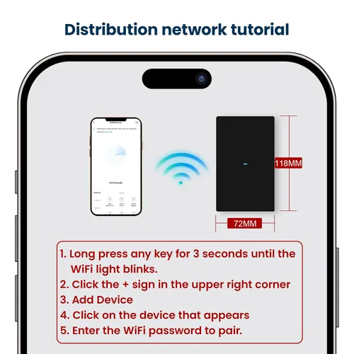 Vista 9 de Interruptor de luz inteligente requiere cable neutro, certificado FCC, interruptor de botón de presión WiFi de 2.4GHz compatible con Alexa, control