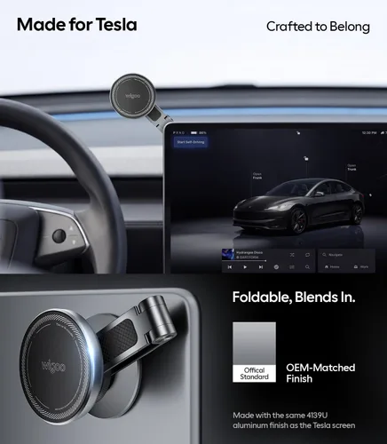 Vista 9 de Wigoo Para Tesla Model 3/Y/YL/X/S Soporte de teléfono, estilo OEM, imán más