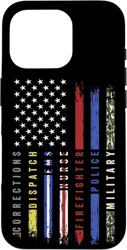 Vista 20 de First Responder Hero Flag Nurse EMS Police Fire Brigade - Carcasa militar para iPhone 17