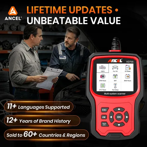 Vista 9 de ANCEL VD700 OBD2 Herramienta de lectura de códigos de diagnóstico y escaneo Compatible con Volkswagen Audi VW Skoda Seat, escáner OBD11 de todas