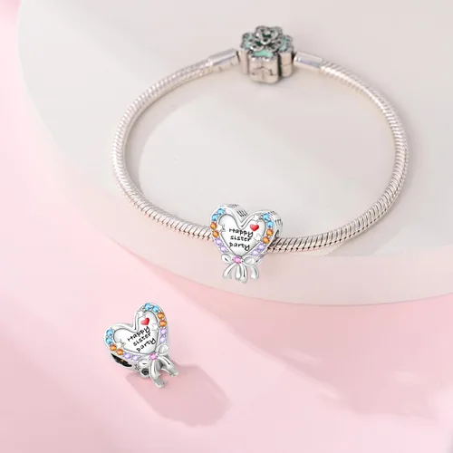 Vista 30 de KUNSIR Los abalorios se adaptan a pulseras Pandora para mujer, plata de ley 925, cuentas colgantes de joyería para niñas, dijes de feliz cumpleaños