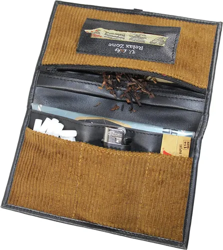 Vista 3 de Estuche con 6 compartimentos separados para tabaco, bolsa de pipa de tabaco para fumar de viaje, kit organizador de cigarrillos para accesorios