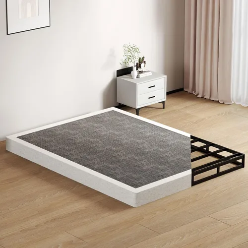 Vista 13 de SHOANED Resortes de caja de tamaño individual de 3 pulgadas - Base de colchón de perfil bajo sin ruido, base de cama de metal resistente con funda
