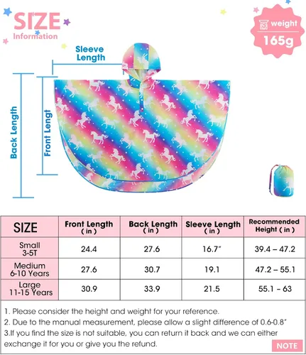 Vista 7 de Poncho de lluvia ligero para niños reutilizable impermeable chaqueta de lluvia para niños