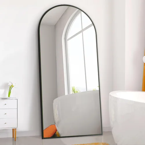 Vista 20 de Dolonm Espejo de longitud completa de 65 x 22 pulgadas, espejo de pie de diseño moderno, espejo de cuerpo completo para sala de estar, dormitorio