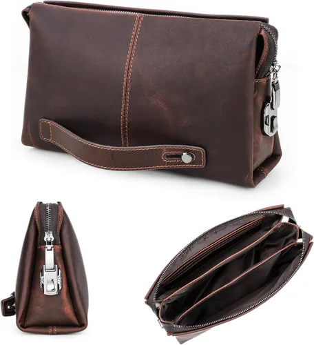 Vista 66 de Funda de piel de grano superior para hombre y mujer, múltiples bolsillos/ranuras, RFID de gran capacidad para tarjetas, cheques, dinero, pasaporte