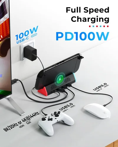 Vista 5 de Estación de acoplamiento Switch 2 para Nintendo Switch 2 Dock con HDMI 4K