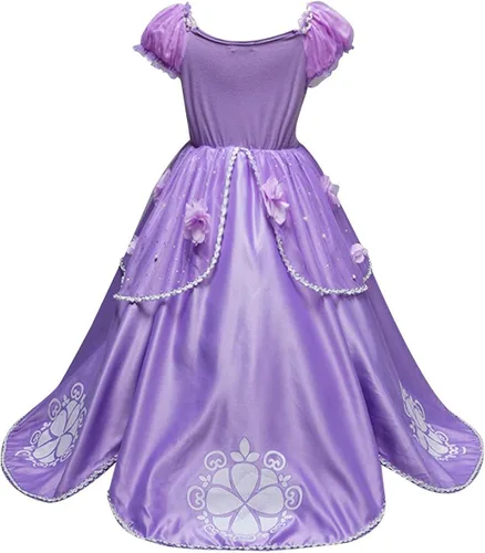 Vista 4 de FMYFWY Sofia The First Girls Rapunzel - Vestido de princesa de carnaval para Halloween Navidad fiesta de cumpleaños accesorios