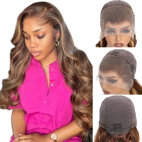 Vista 12 de Aaliweya Pelucas de cabello humano ondulado con cierre de encaje suizo real HD de 5 x 5 para mujer, densidad 15A, 200%, sin pegamento, con cordón