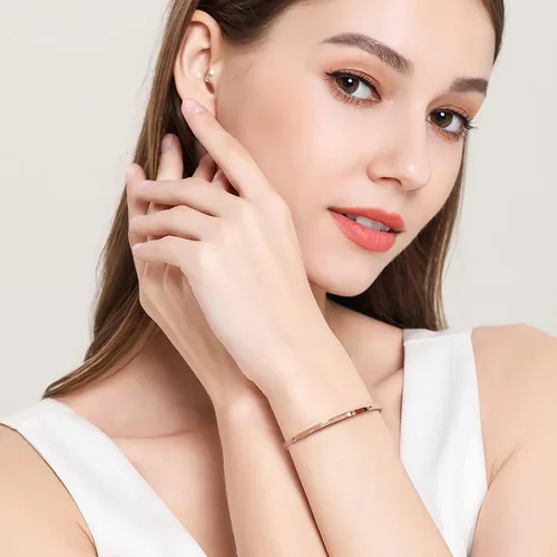 Vista 2 de INNERDIVA Pulsera de eslabones para mujer, pulsera de eslabones ajustable para mujer, aniversario, Navidad, cumpleaños, regalo para niña y esposa
