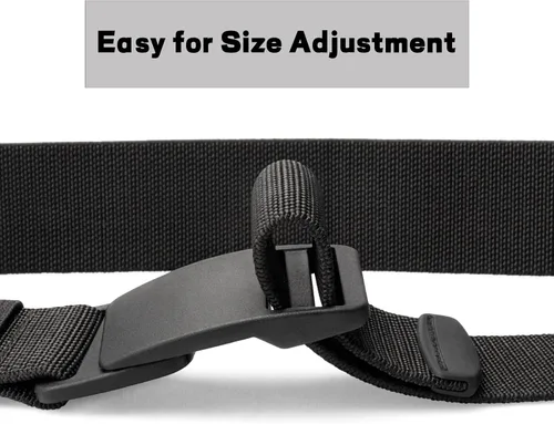 Vista 4 de maikun Cinturón de nylon para hombre, cinturón táctico militar para hombres, cinturón de hebilla de plástico, cinturón de web casual para hombres al