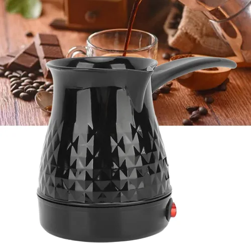 Vista 4 de Fockety Cafetera turca, cafetera de acero inoxidable ABS de 20.3 fl oz de capacidad, cafetera árabe turca griega con mango extraíble, cafetera