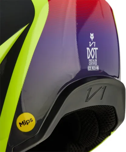 Vista 6 de Fox Racing Casco unisex para motocross V1, amarillo, XXL