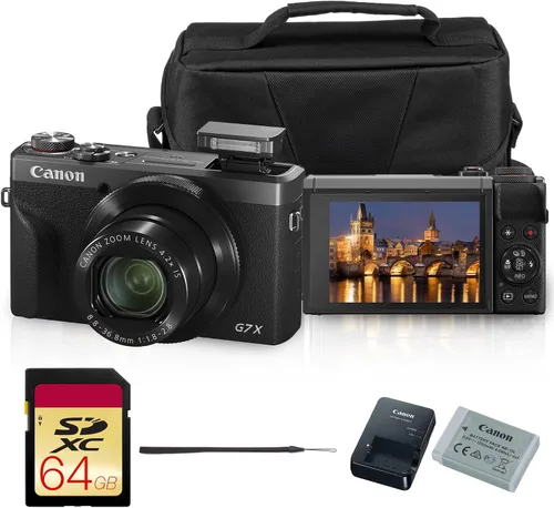 Vista 4 de Canon PowerShot - Paquete de cámara digital G7 X Mark III Sensor de 20.1 MP de 1 pulgada, zoom óptico 4.2X, video UHD 4K, Wi-Fi y Bluetooth