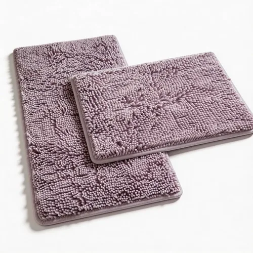 Vista 9 de Juegos de Alfombras de Baño de 2 Piezas de Chenilla Suave Antideslizantes Alfombras de Baño Absorbentes Peludas, Alfombra de Bañera, Alfombras Gris