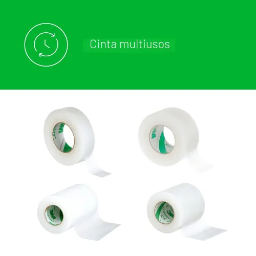 Vista 2 de 3M™ Transpore™ Cinta quirúrgica 1527-1, 1 pulgada x 10 yardas (2,5 cm x 9,1 m), 12 rollos/caja