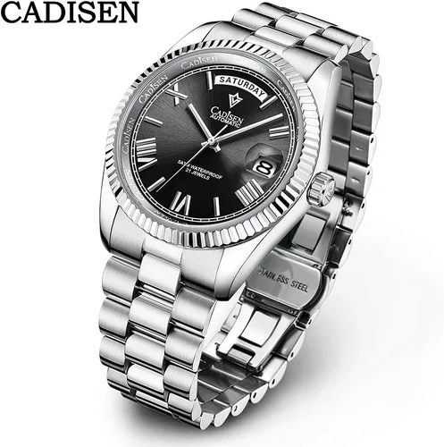 Vista 7 de CADISEN Reloj mecánico automático para hombre, reloj de pulsera MIYOTA 8285 impermeable para hombre