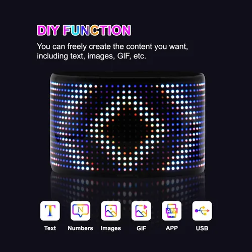 Vista 3 de Letrero LED programable de desplazamiento – Tablero de visualización a todo color con control de aplicación Bluetooth – Patrones personalizados