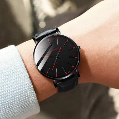 Vista 2 de COOKI - Reloj de pulsera de lujo para hombre, analógico, de cuarzo, casual, de acero inoxidable, con calendario, #NA