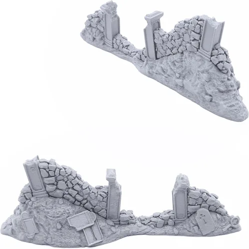 Vista 4 de EnderToys Paredes de cementerio sagrado por escenario imprimible, paisajes RPG de mesa impresos en 3D y terreno de juegos de guerra en miniatura