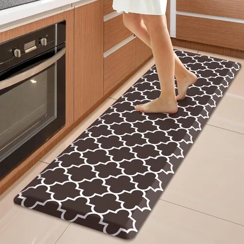 Vista 74 de WISELIFE Tapete de cocina acolchado antifatiga, 17.3 x 28 pulgadas, antideslizante, resistente, de PVC, ergonómico, impermeable, cómodo