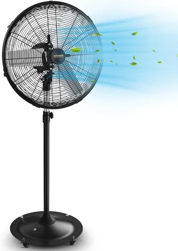 Vista 10 de Ventilador de pedestal para exteriores de 20 pulgadas, ventilador de pedestal oscilante de 4 velocidades con motor de CC sin escobillas sellado