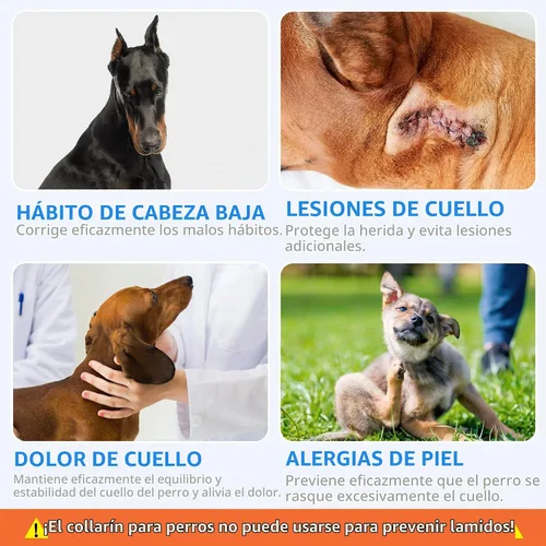 Vista 6 de Cuello para perro para mascotas, recuperación después de la cirugía, ajustable, transpirable, cuello cervical, cono de recuperación, cono de cabeza
