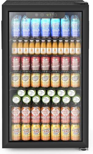 Vista 13 de Electactic - Refrigerador para bebidas de 24 latas, mini refrigerador de mostrador para refrescos, cerveza en lata, control de temperatura digital