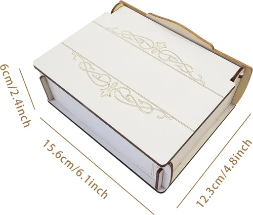 Vista 2 de Y&K Homish Caja para libro de invitados, caja con soporte de corazón, letrero de boda de madera, caja con forma de corazón para caja de mensaje
