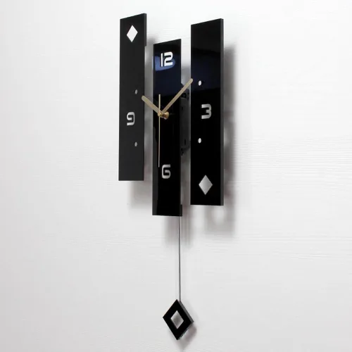 Vista 2 de SHISEDECO Creative Mute - Reloj de péndulo grande moderno en blanco y negro, decoración silenciosa moderna decorativa para el hogar, cocina, sala