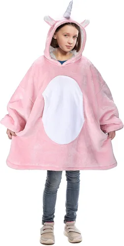 Vista 19 de Catalonia Sudadera tipo manta con capucha para niños, sudadera de sherpa extragrande para adolescentes jóvenes, idea de regalo Dual-Layer Design