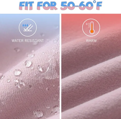 Vista 4 de baleaf Leggings con forro polar para niñas, repelentes al agua, cintura alta, pantalones atléticos cálidos para invierno, senderismo, correr, yoga