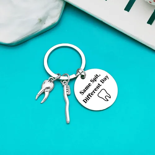 Vista 6 de Xiahuyu Regalos para dentistas para mujeres y hombres, regalo de higienista dental, llavero de día diferente, regalo de asistente dental, regalo