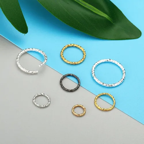 Vista 5 de PATIKIL Anillo con dije de copa de vino de 0.05 x 0.59 pulgadas, paquete de 100 aretes de metal con cuentas trenzadas, anillos abiertos, dorado